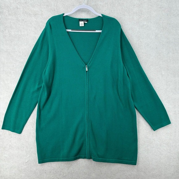 Ulla Popken Sweaters - Ulla Popken Full Zip Cardigan Sweater Womens Size 16/18 Teal Green NICE